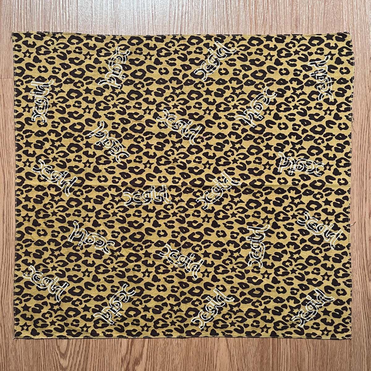 Vintage X-Girl Leopard Print Logo Handkerchief
