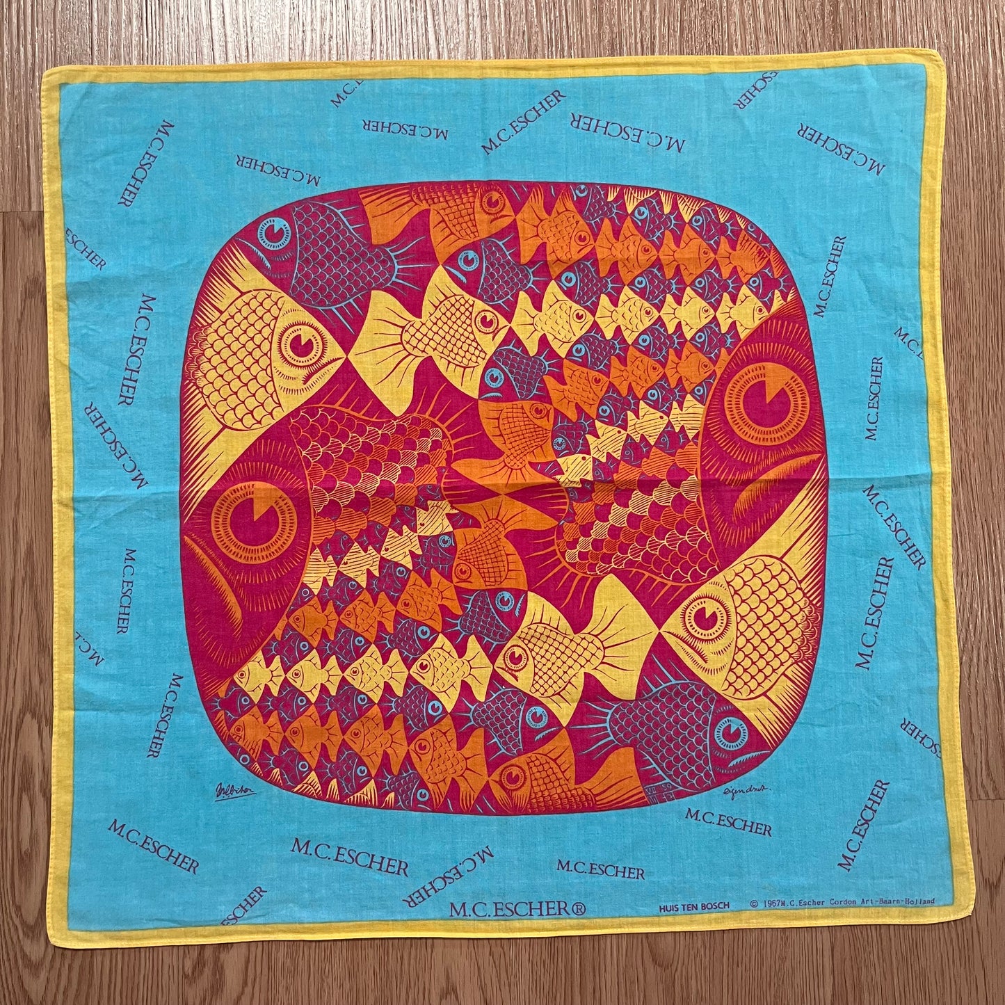 Vintage M.C. Escher illusions Art Handkerchief