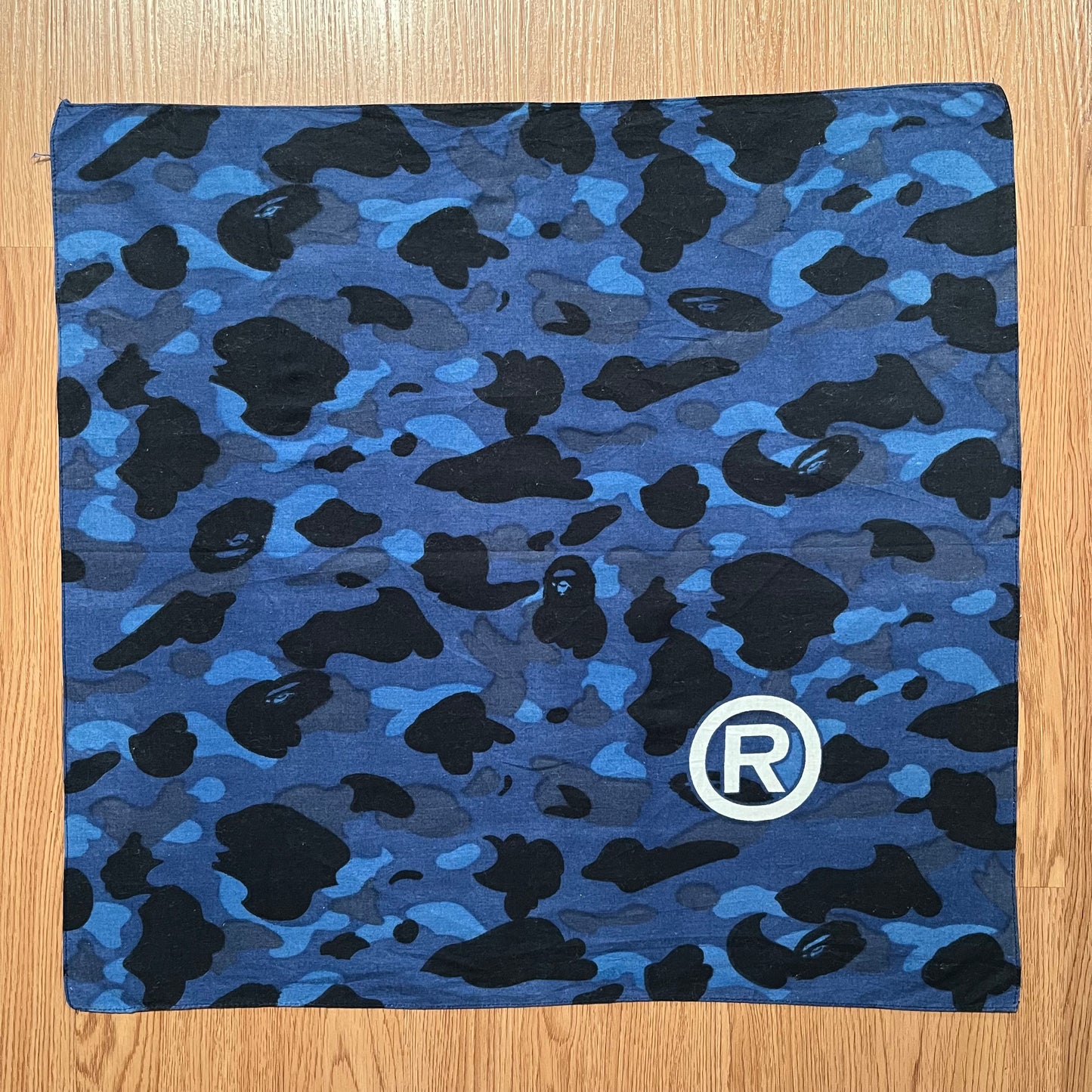 A Bathing Ape Navy Camo Handkerchief