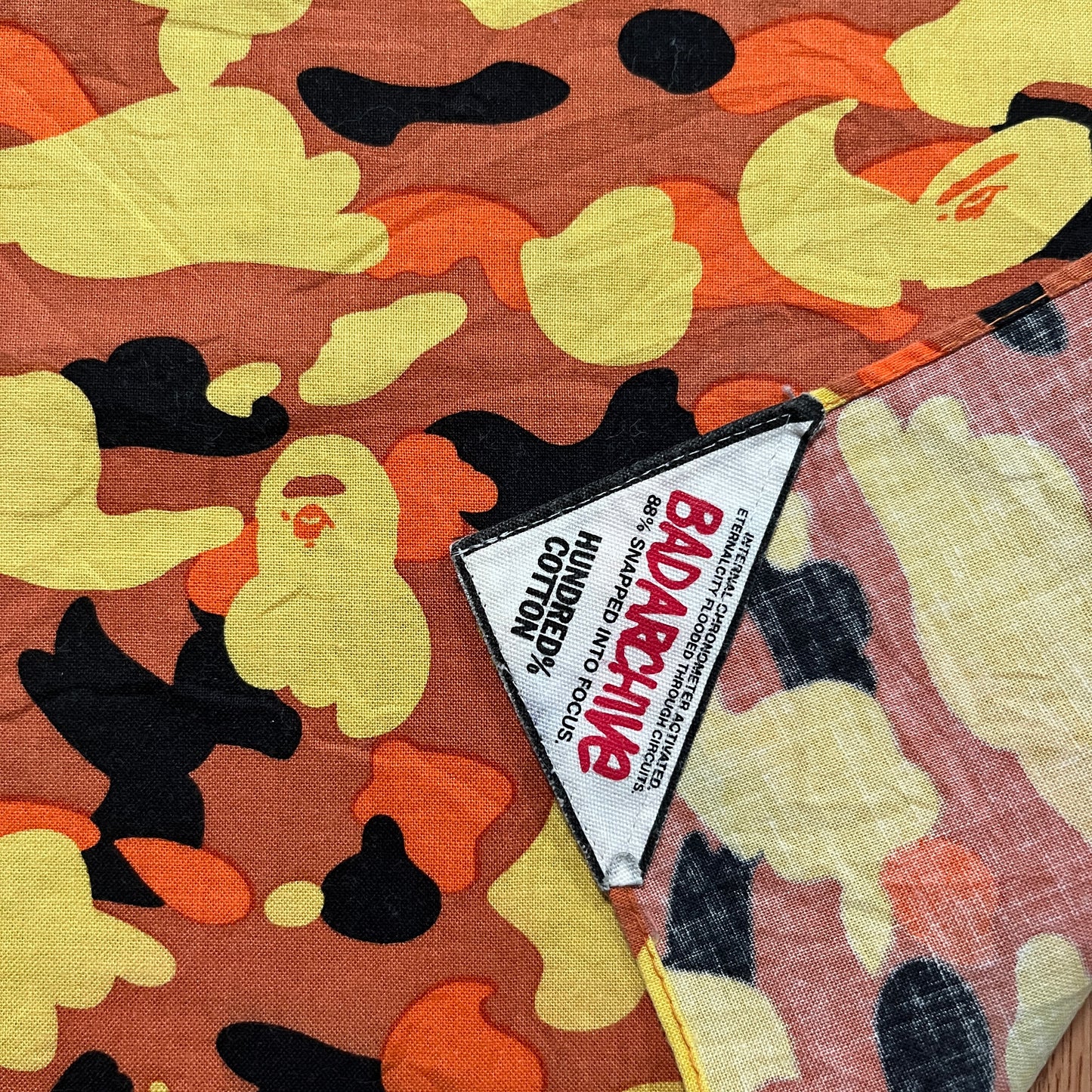 A Bathing Ape Orange Camo Handkerchief